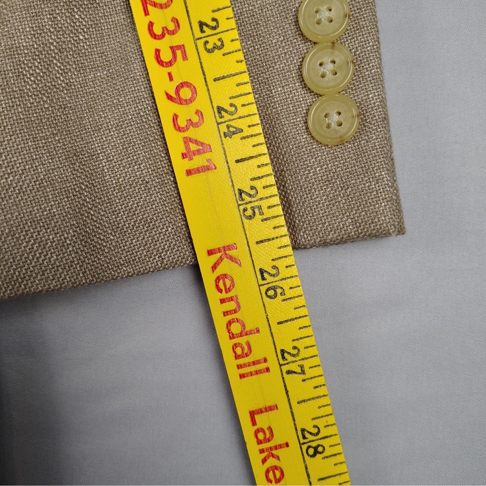 Lauren Ralph Lauren 42L Mens Sport Coat Tan Linen Blend 2 Button Blazer Macy's - Picture 5 of 15